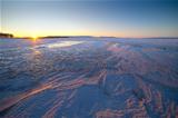 Beautiful winter landscape of sunrise