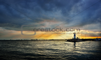 Lighthouse on sunset