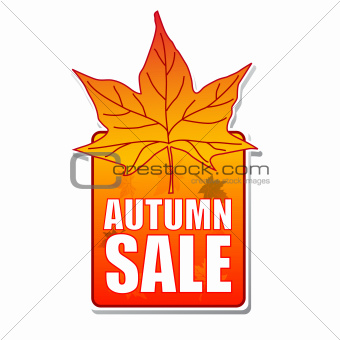 autumn sale label with leaf