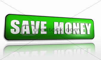 save money in green banner