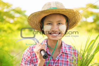 Pretty Burmese farmer