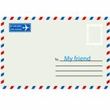 White  envelope with stamp.