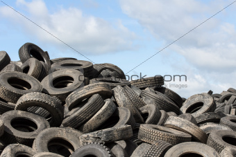 Old Tires and blue sky
