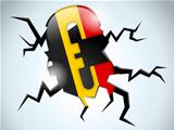 Euro Money Crisis Belgium Flag Crack on the Floor