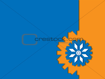 blue snowflake on orange a blue background 