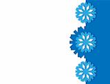 Three blue snowflakes