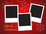 Christmas card templates with blank photo frames
