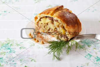 Baked cabbage piece of pie 
