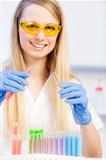young woman in laboratory