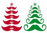 Mustache Christmas tree, vector 