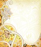 Abstract Yellow Floral Curve