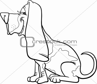 basset hound dog cartoon for coloring