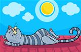 sleeping cat cartoon illustration
