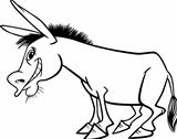 Cartoon donkey for coloring book