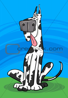  harlequin dog cartoon illustration
