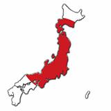 Stylized contour map of Japan