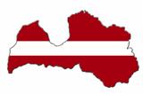 Stylized contour map of Latvia