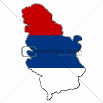 Stylized contour map of Serbia