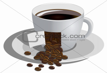 Coffee cup on white background, Vector illustration
