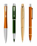 Vector illustration of set colorful pens