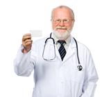 medical doctor  with a card