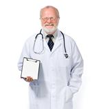 smiling doctor  with health record