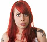 Shocked Woman in Red Hair