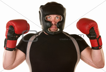 Muscular Boxer with Gloves