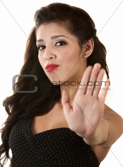 Woman Gesturing to Stop