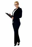 Businesswoman with a clipboard