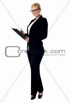 Businesswoman with a clipboard