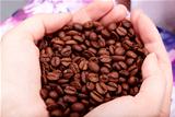Coffee beans in hands