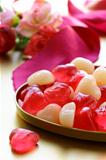 jelly hearts with flowers and ribbons,  sweet Valentine's Day