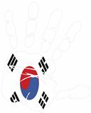 south korea flag handprint