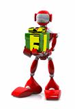 robot with a gift