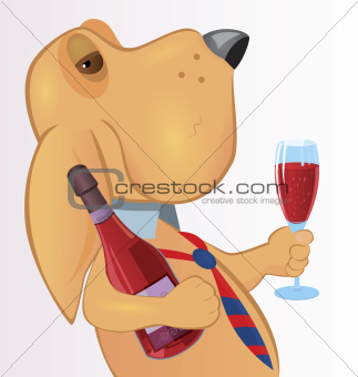 Dog with drink