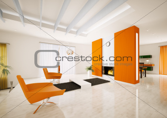 Modern apartment interior 3d render