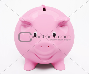 Happy smiling piggy bank 3d render