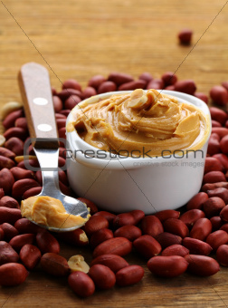 peanut butter and nuts on the table