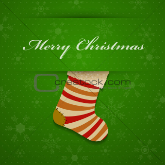 Merry christmas background with sock.