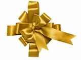 award gold bow made of ribbon