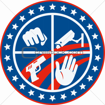 Security CCTV Camera Gun Fist Hand Circle
