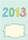 Retro illustration of New year 2013