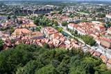 Top view of the old town of Ljubljana, Slovenia.