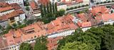 Top view of the old town of Ljubljana, Slovenia.
