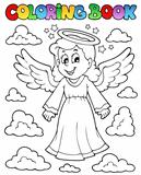 Coloring book image with angel 1
