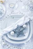 Place setting in silver for Christmas