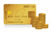 credit card and coins illustration design