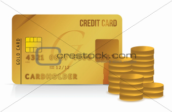 credit card and coins illustration design