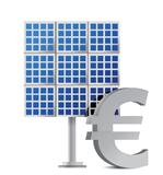solar panel and euro sign